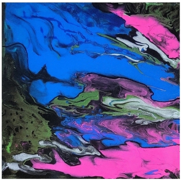 Hand Crafted Abstract Canvas Painting 12 x 12 Inches - Picture 4 of 4